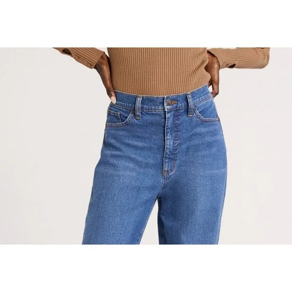 Scoop Womens Stovepipe Jeans Size 12 Medium Wash High Rise Straight Leg Stretch - Picture 4 of 7